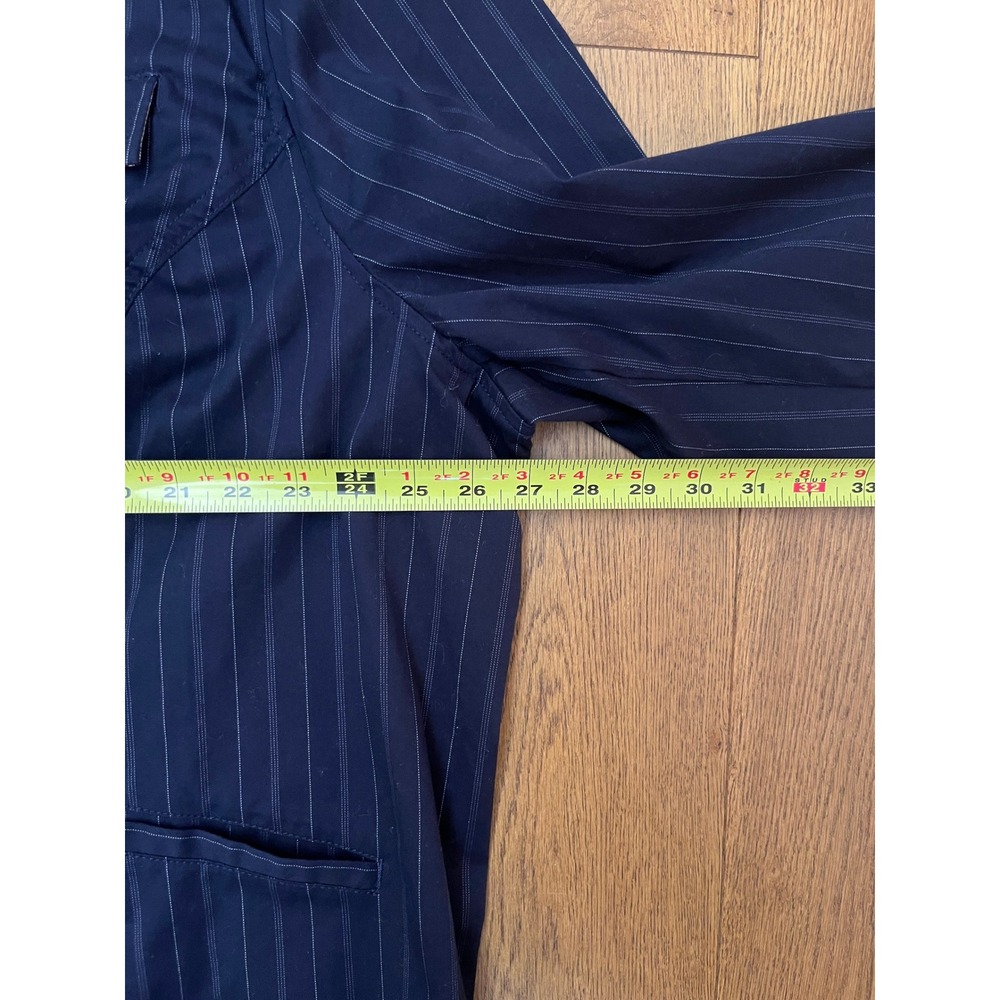 Tommy Hilfiger Blazer Womens 24 Navy Excellent Pinstripe Cotton Stretch Y2K - Picture 6 of 13